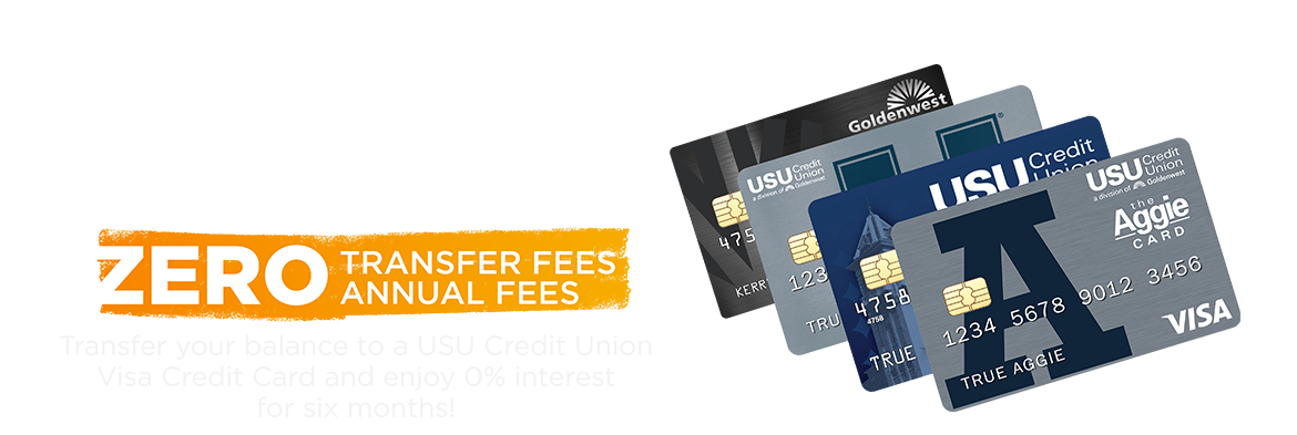 0% Balance Transfers, zero transfer fees, zero annual fees, transfer your balance to a Goldenwest Visa Credit Card and ejoy 0% interest for six months!