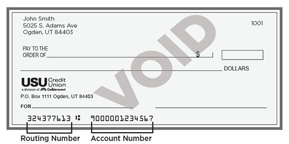 Direct deposit check example